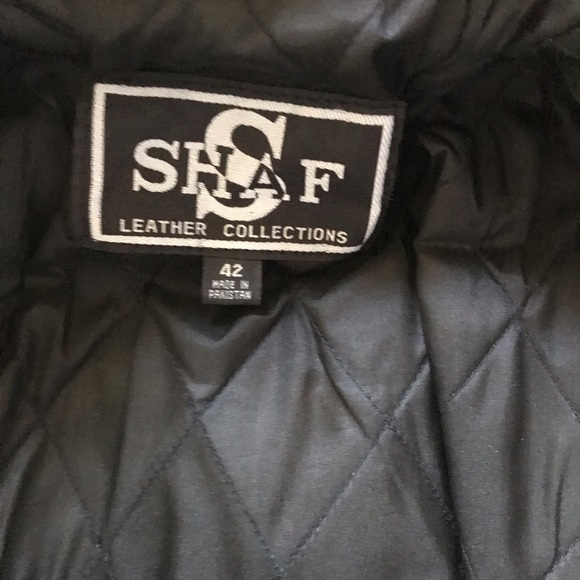 Shaf Black Motorcycle Biker Leather Jacket Men’s Size 42 NWOT Belted - Picture 14 of 14